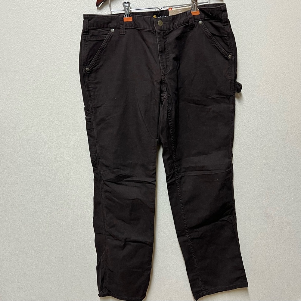 CARHARTT WOMEN'S ORIGINAL FIT CRAWFORD PANT - DARK BROWN 14 Tall